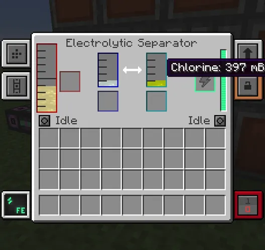 A picture of Mekanism's chlorine production inside a chemical infuser