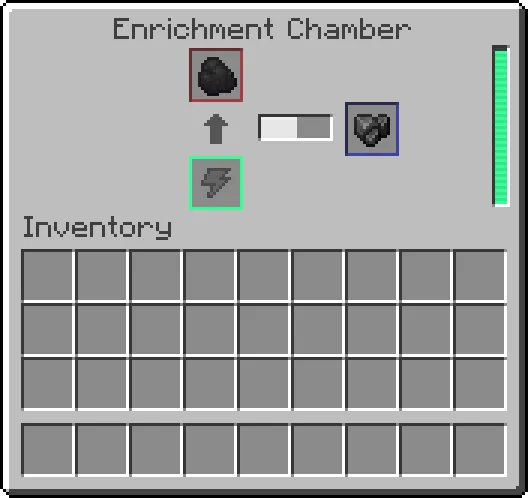 A picture of the crafting recipe for the enrichment chamber