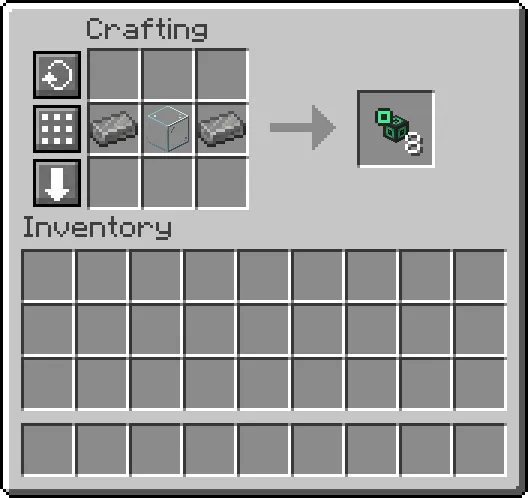 A picture of the crafting recipe for the pressurised tube